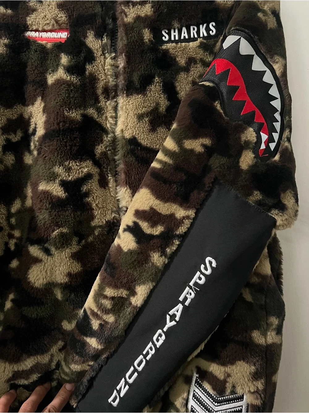 Sprayground Black Jacket with Red Label